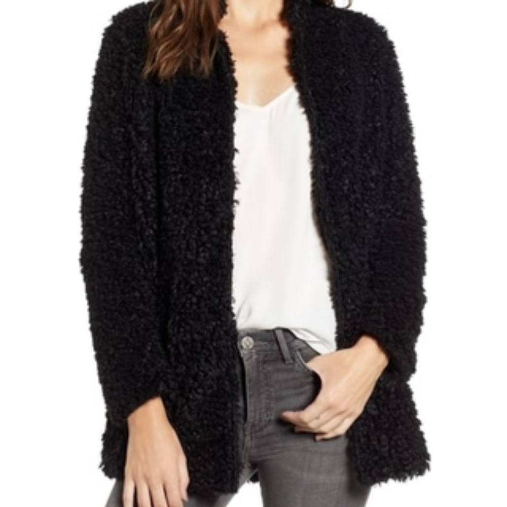 Faux fur Shag open front Jacket - Picture 3 of 8